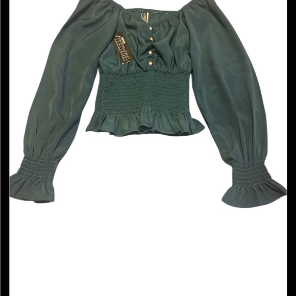 Richi blouse color green long sleeve size unitalla - Picture 4 of 12